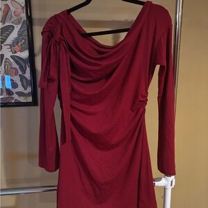 Cranberry off the shoulder dress